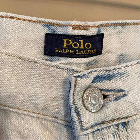 Polo Ralph Lauren Acid wash Sprighton Boyfriend Denim Shorts Size 32 - Picture 3 of 8